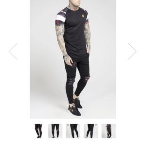 Sik Silk Skinny Oil Patch Denims Black